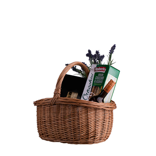 Waldissa nákupní košík s proutěnou rukojetí TheWickerStories