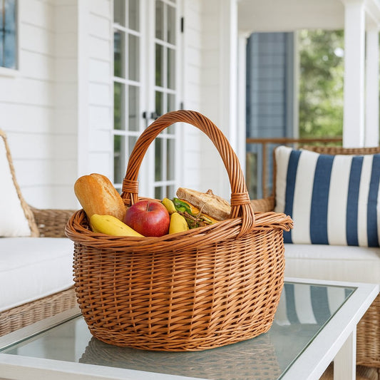 Waldissa shopping basket with wicker handle TheWickerStories
