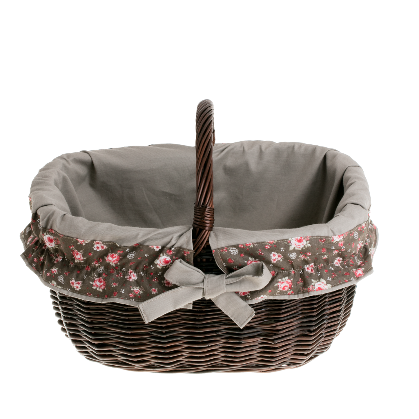 Wilhelmina shopping basket with wicker handle and beige trim