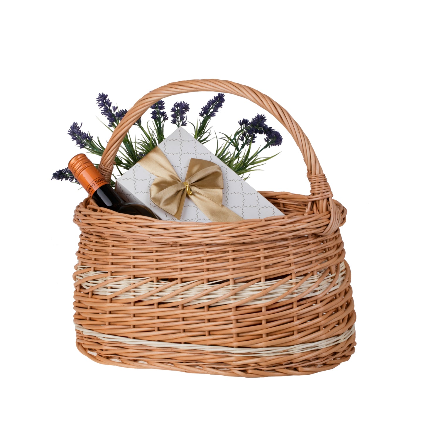 Wiborada winkelmandje met handvat van wilgentenen
