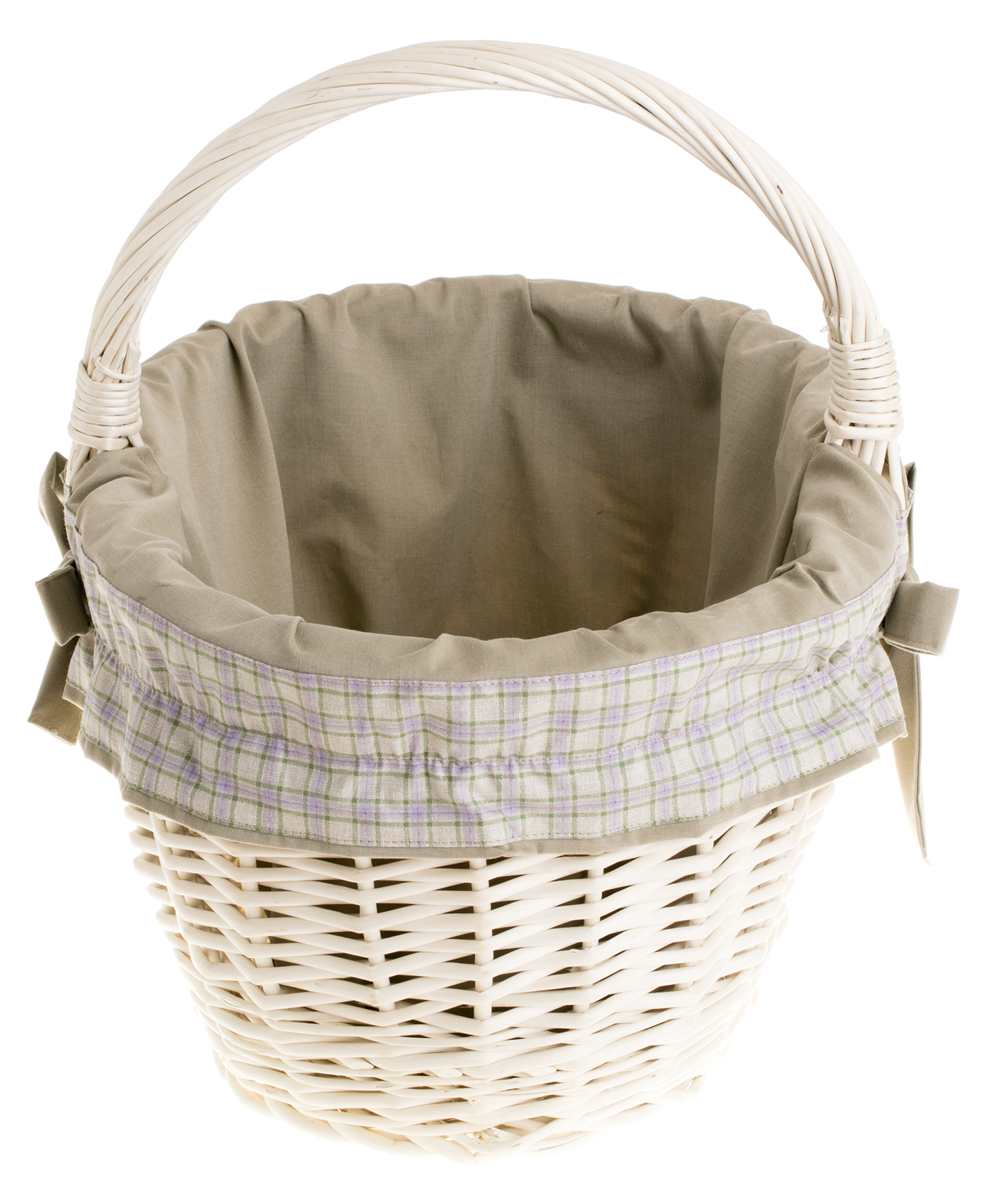 Walerissa fonott bevásárlókosár krémszínű szegéllyel és fogantyúval TheWickerStories