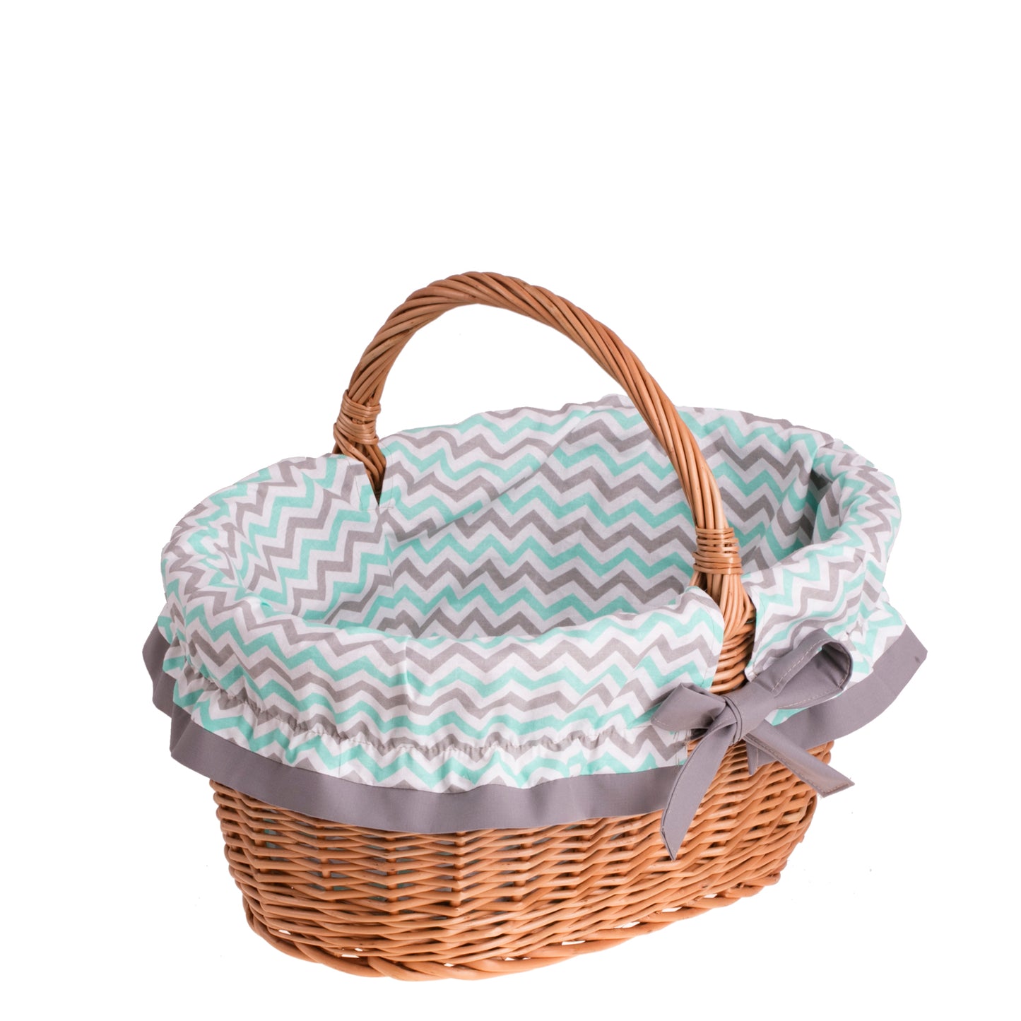 Walerissa handleturkurv med flettet hank og grått fôr TheWickerStories