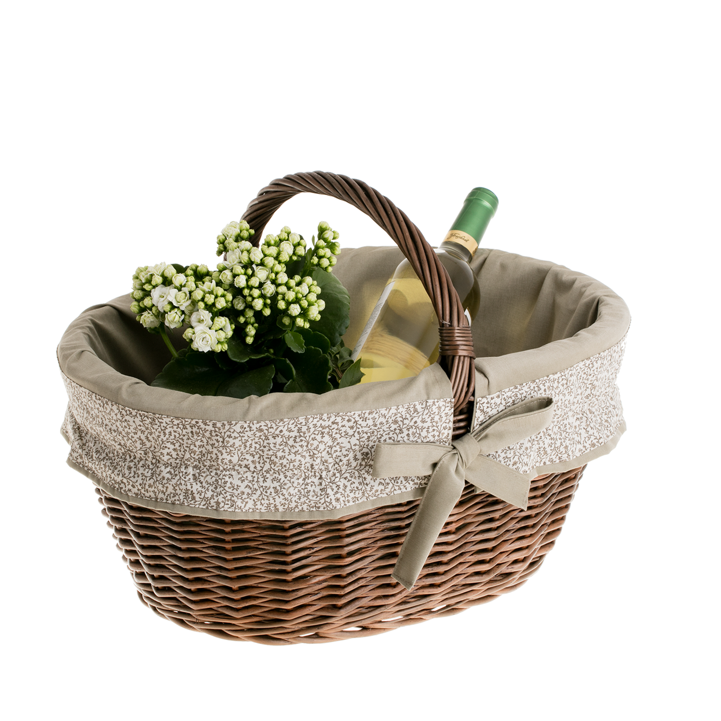 Walerissa gevlochten boodschappenkorf met beige afwerking en handvat