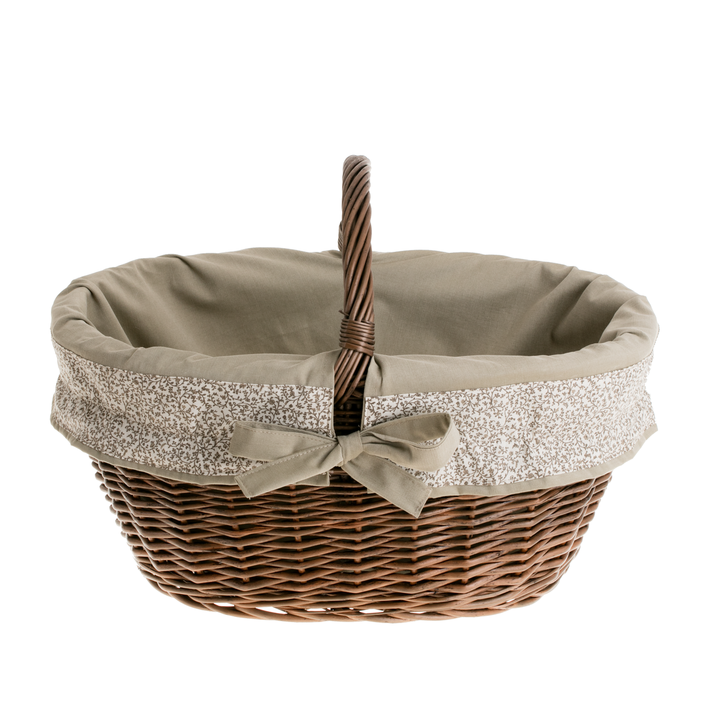 Walerissa gevlochten boodschappenkorf met beige afwerking en handvat