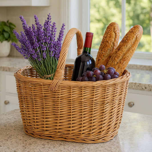 Walerissa kosz na zakupy z rączką wiklinową TheWickerStories