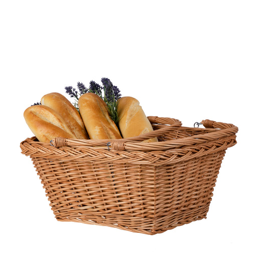 Wulfhildis shopping basket with a wicker handle TheWickerStories