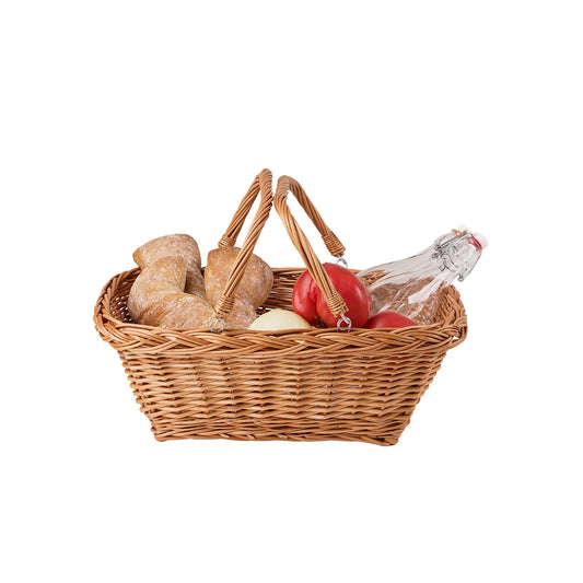 wicker display basket for shop and home, with handles by