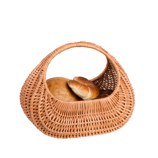wicker shopping basket with handle