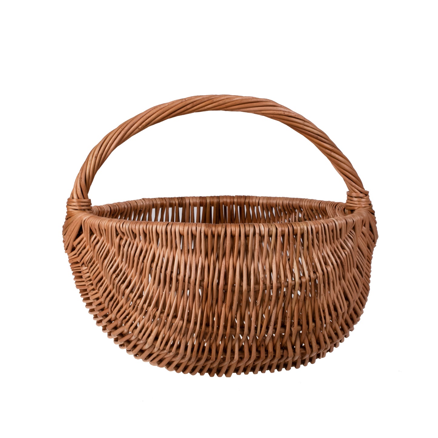 Voravia Rieten boodschappen- en tuinmand met handvat, set van 2