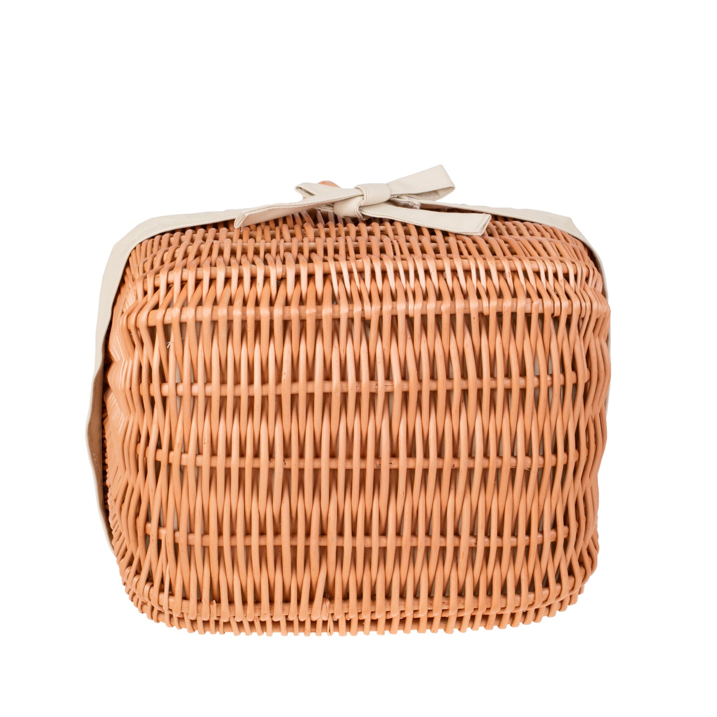 Willesia panier en osier avec doublure beige et poignée