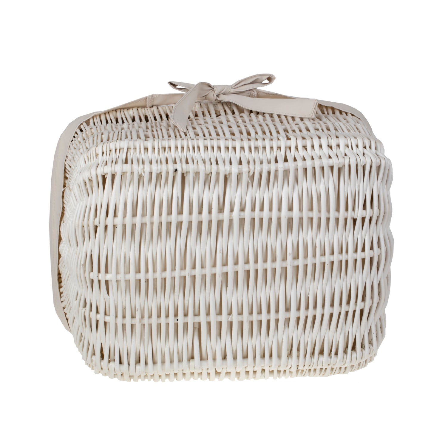 Willesia panier en osier avec doublure beige et poignée