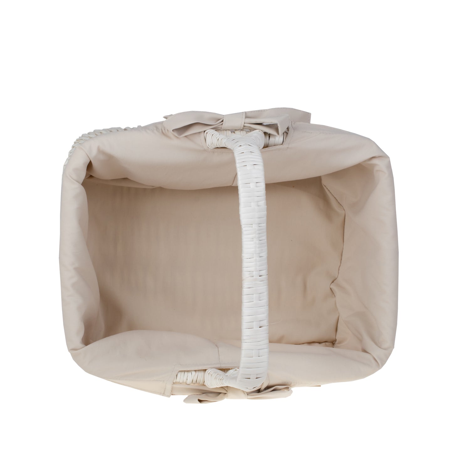 Willesia panier en osier avec doublure beige et poignée