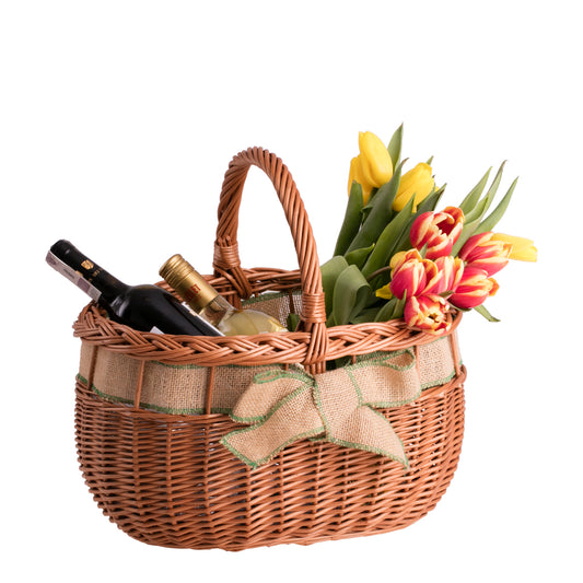 Wilmar wicker shopping basket with jute trim and handle TheWickerStories