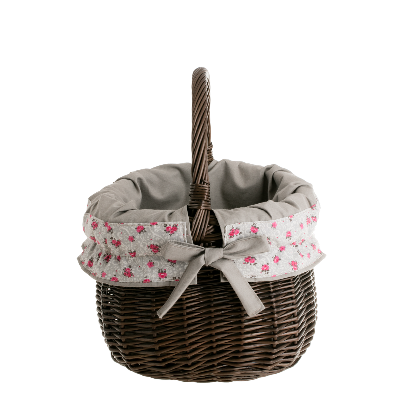 Wictor vrbova nakupovalna košara s sivim obrobkom in ročajem TheWickerStories