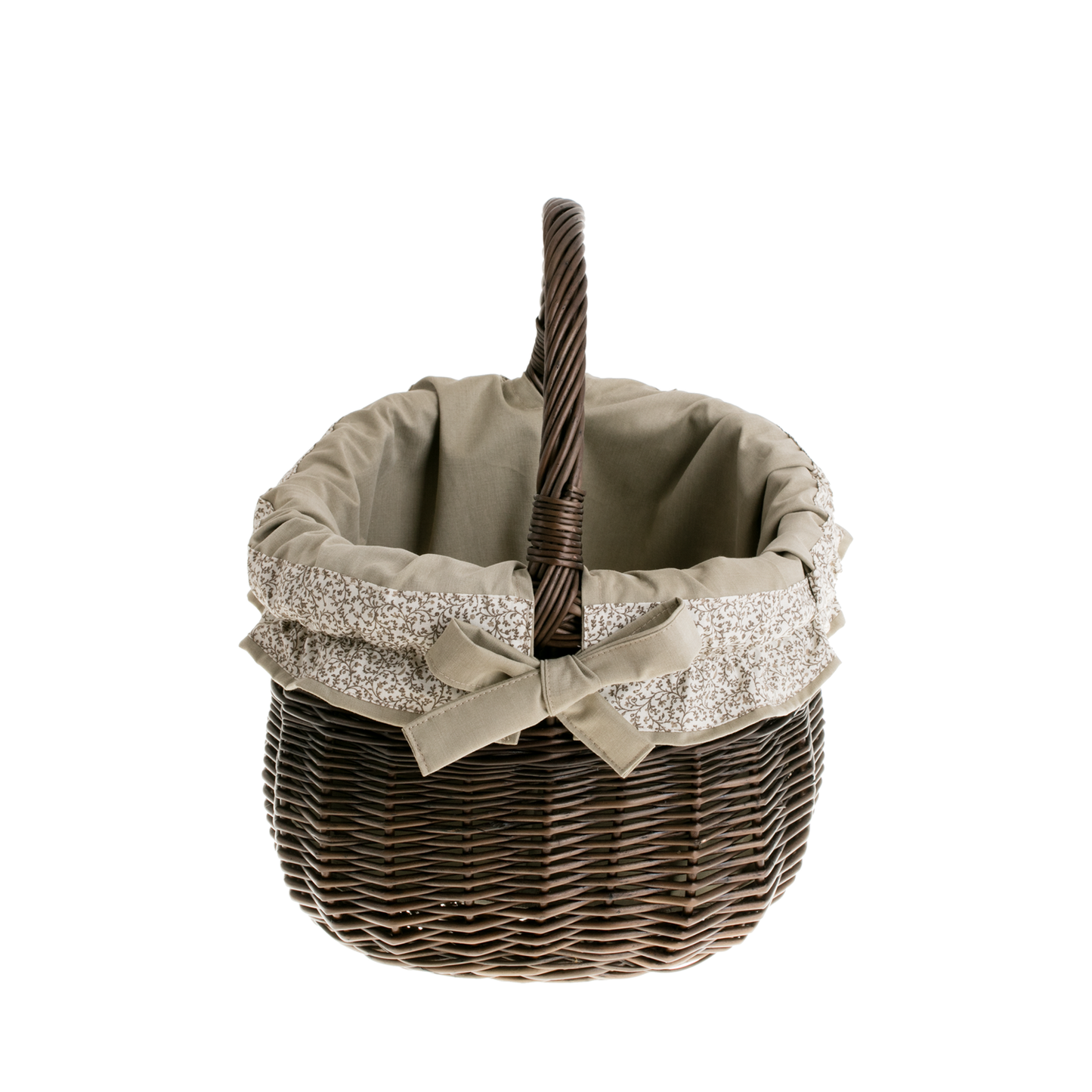 Wictor cesto in vimini per la spesa con rifinitura crema e manico TheWickerStories