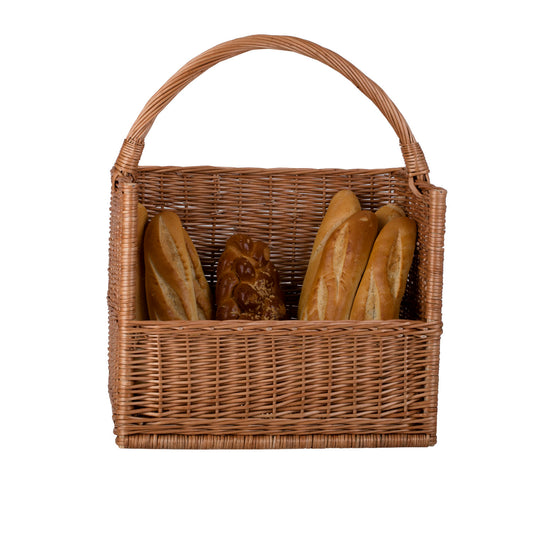 Barovia wicker baguette basket for bakery and store with handle TheWickerStories