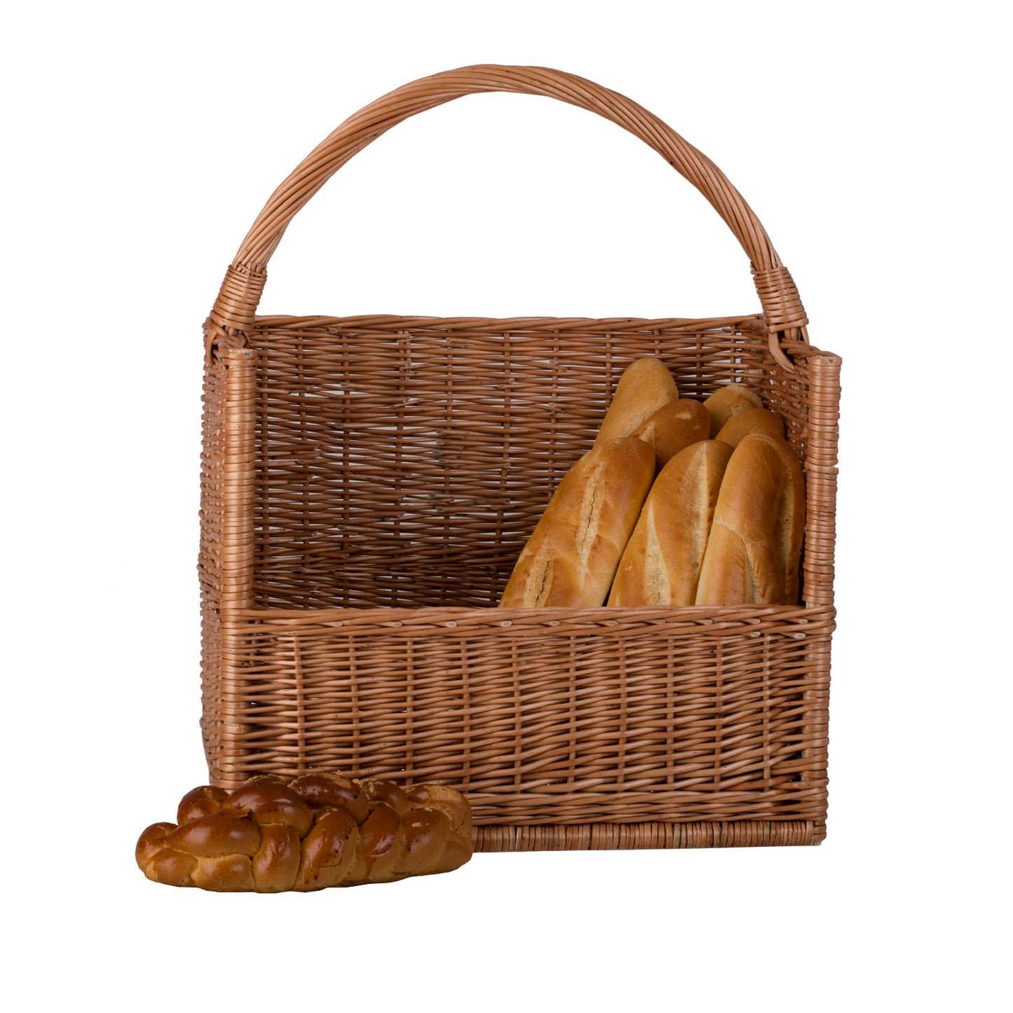 Barovia Rieten mand voor stokbroden met handvat voor bakkerij en winkel