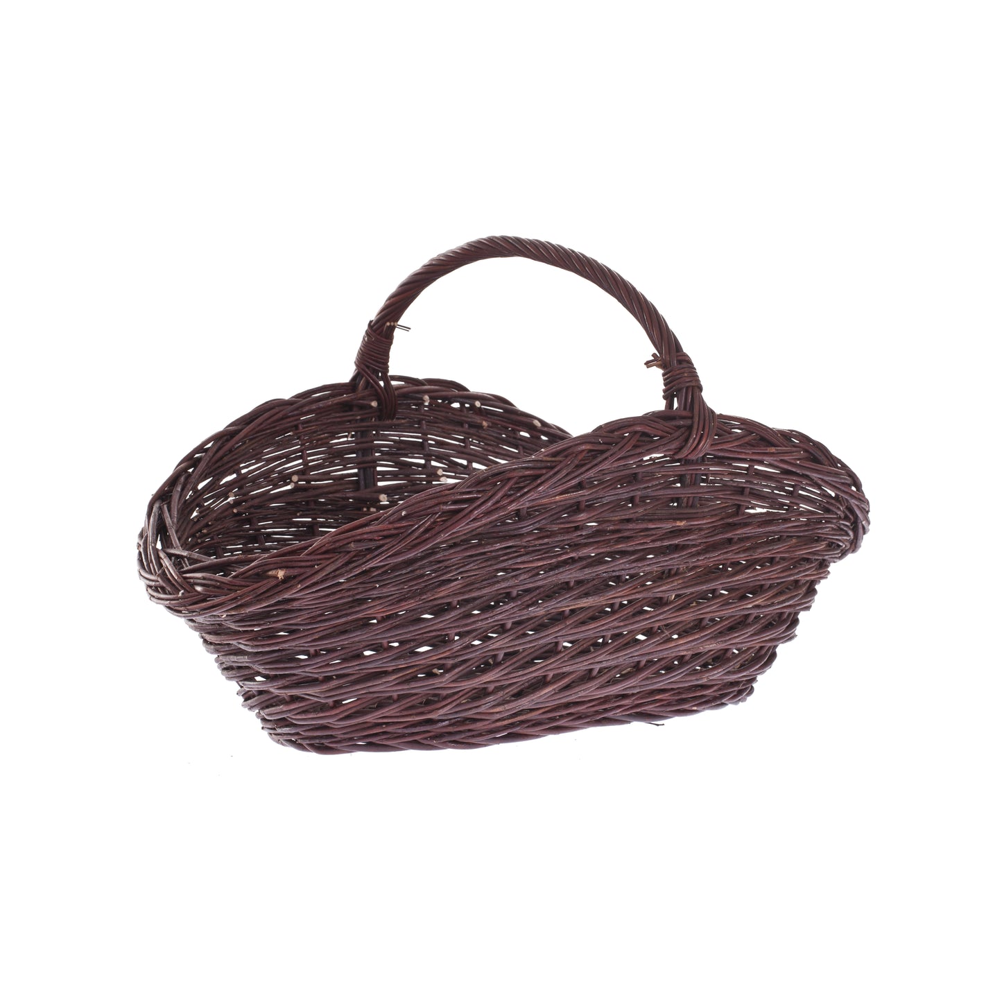 Flavena Rieten haardhoutmand met handvat