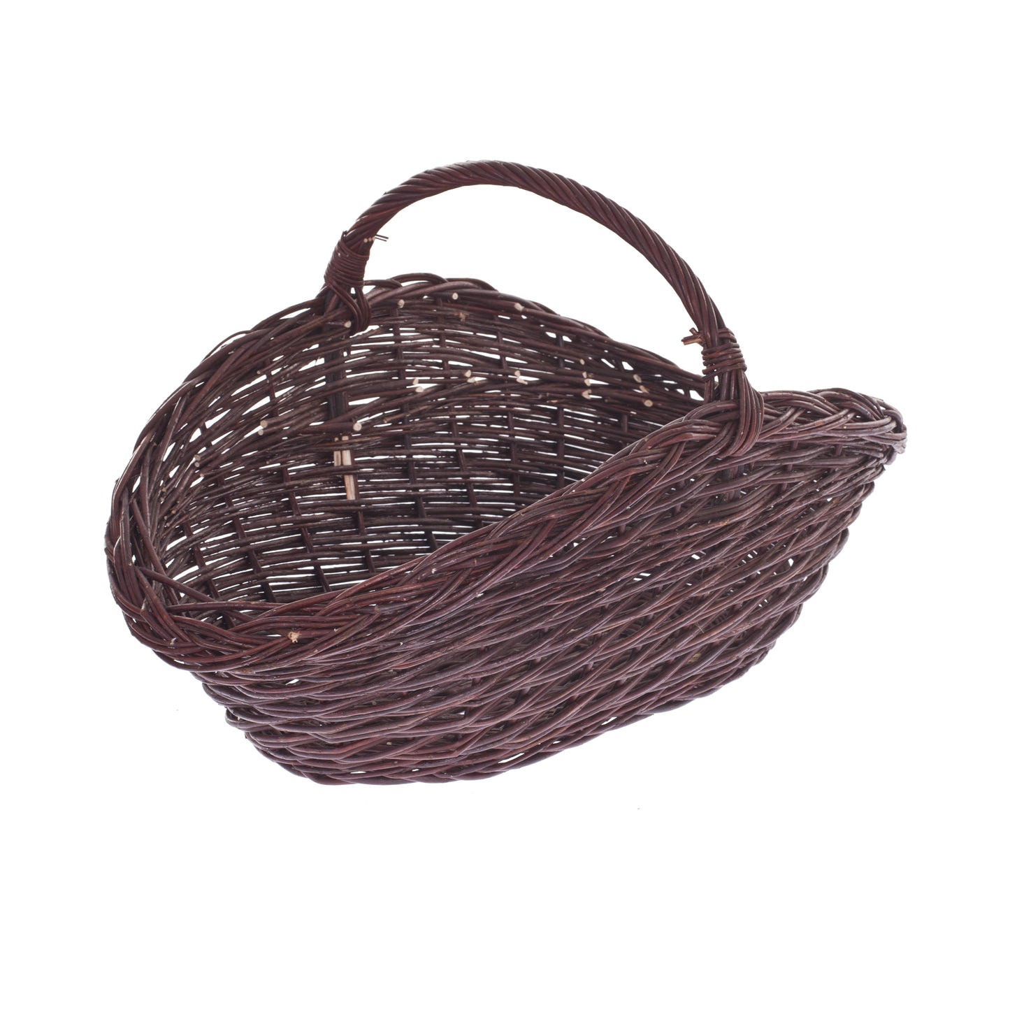 Flavena Rieten haardhoutmand met handvat