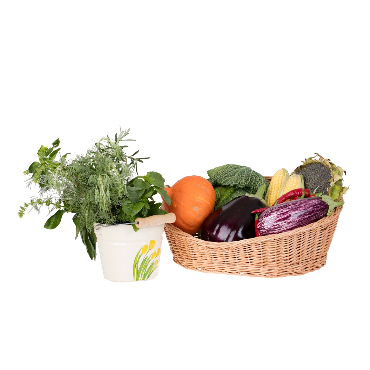 Taravia Set van 2 rieten manden voor brood en fruit