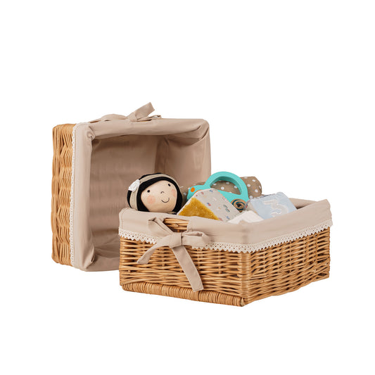 Nova set of 2 wicker baskets with beige lining