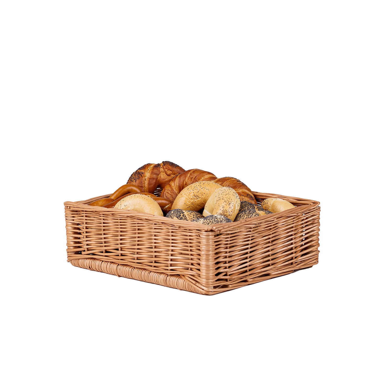 Jovalis wicker display basket for bread and fruit for retail stores TheWickerStories