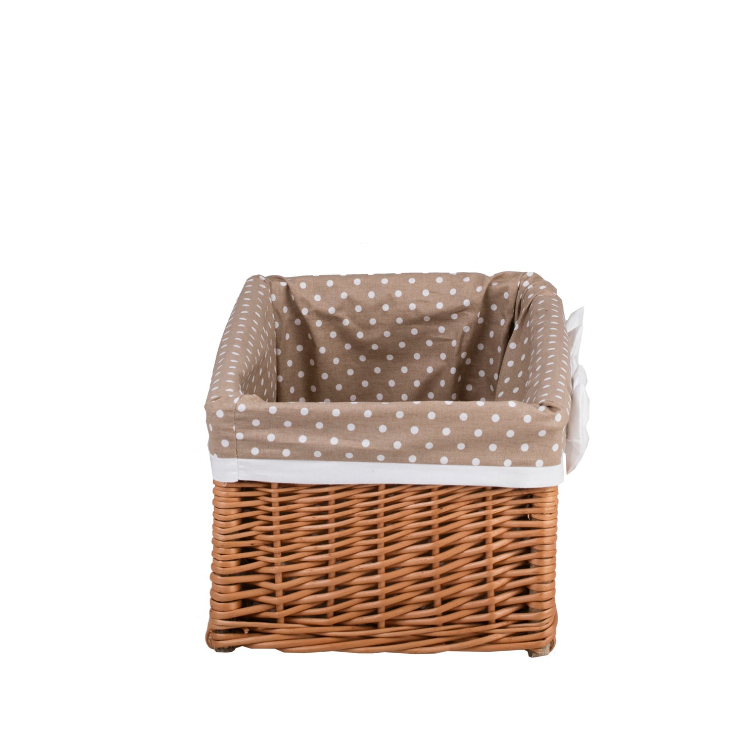 Nova Rieten opbergmand met beige afwerking en strikjes