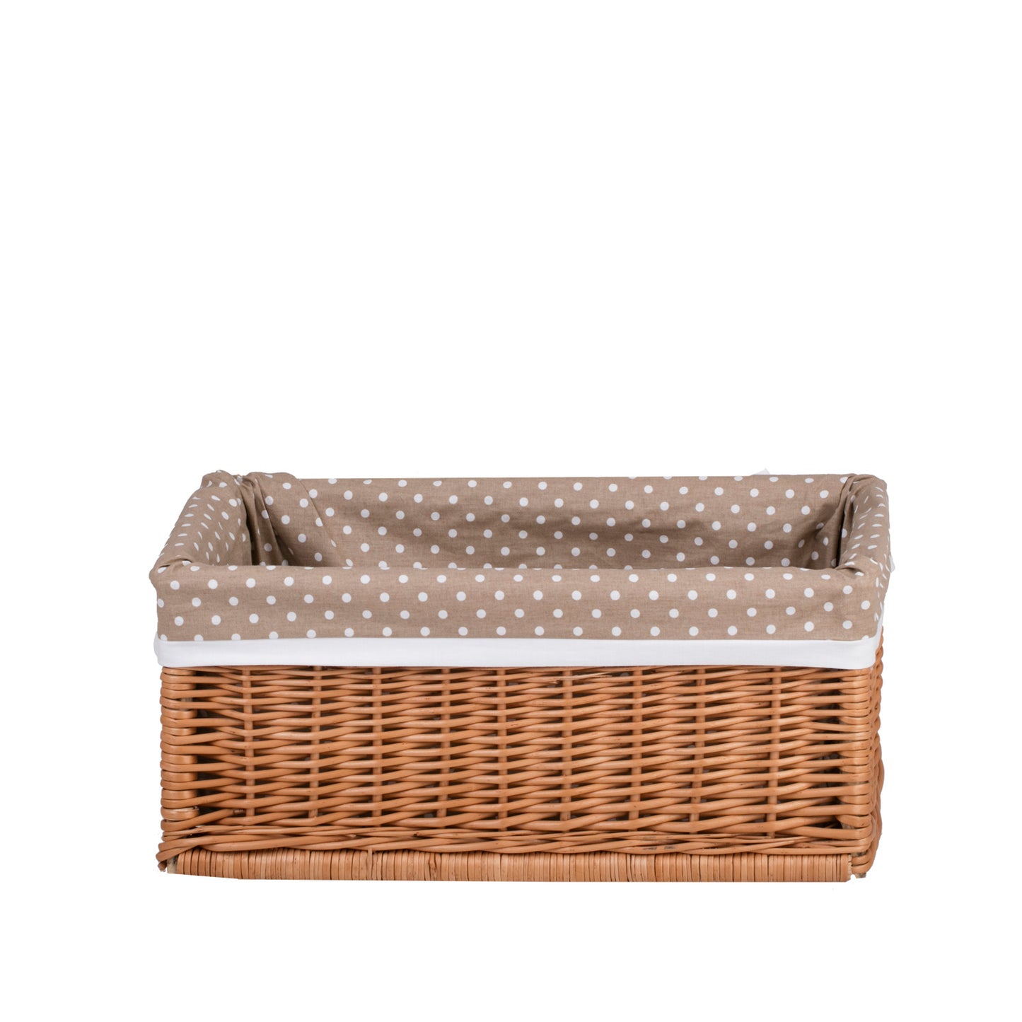 Nova Rieten opbergmand met beige afwerking en strikjes