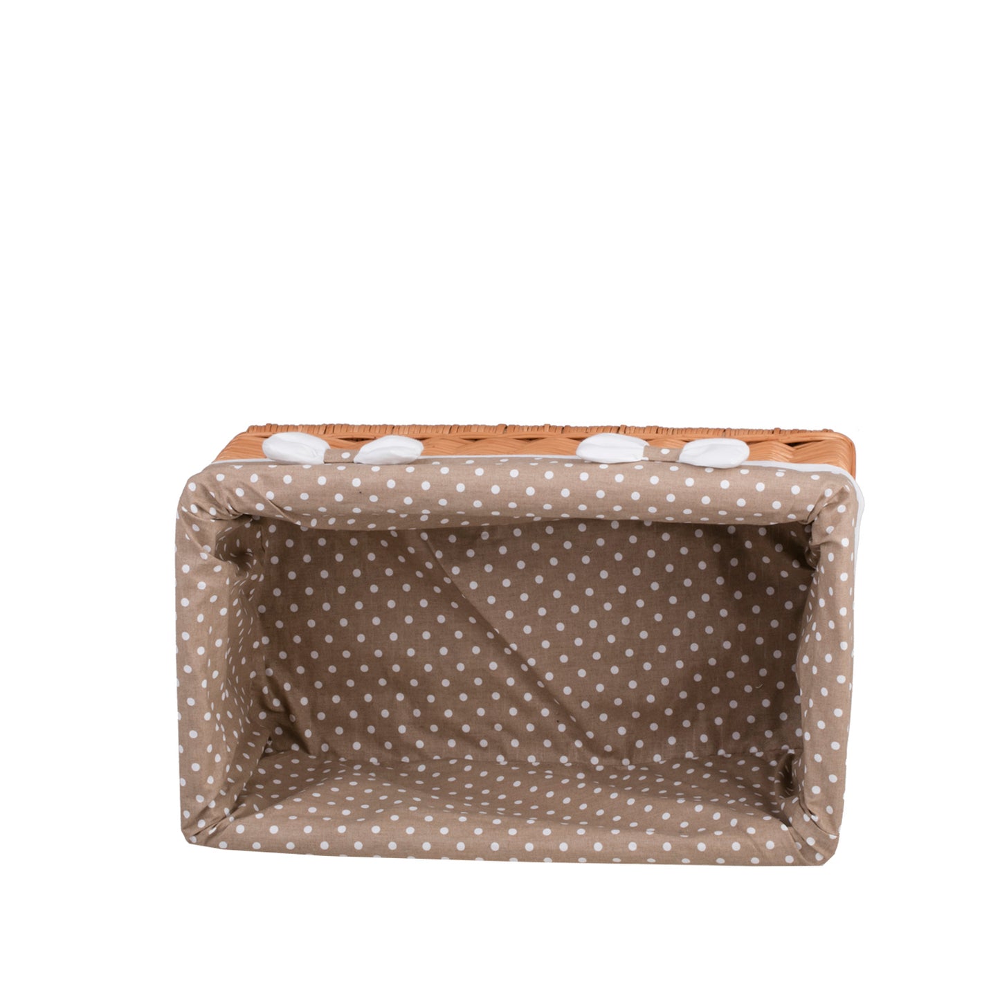Nova Rieten opbergmand met beige afwerking en strikjes