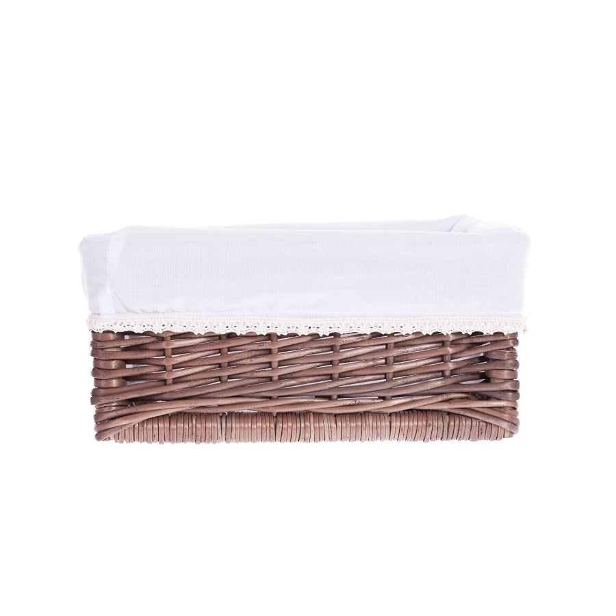 Nova wicker storage organizer with white removable lining, set of 3 pcs. TheWickerStories