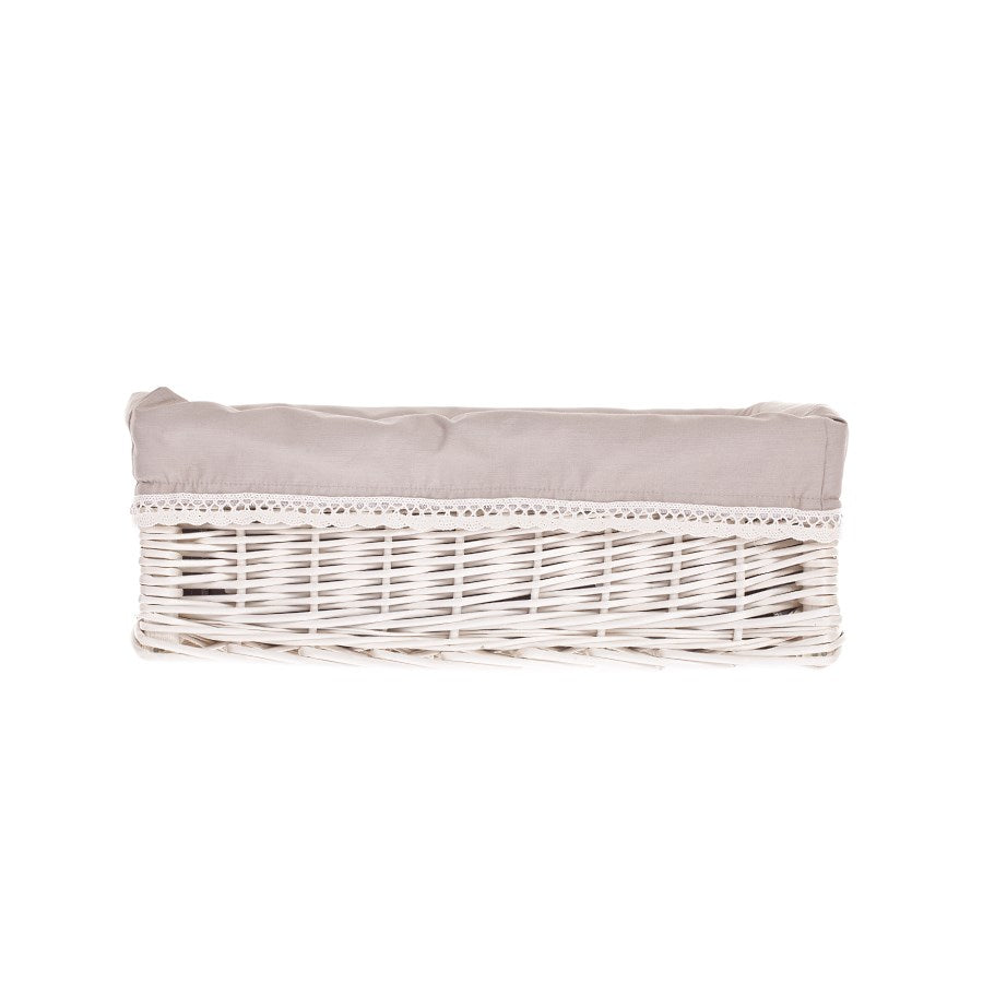 Nova Set van 3 rieten opbergmanden met beige voering