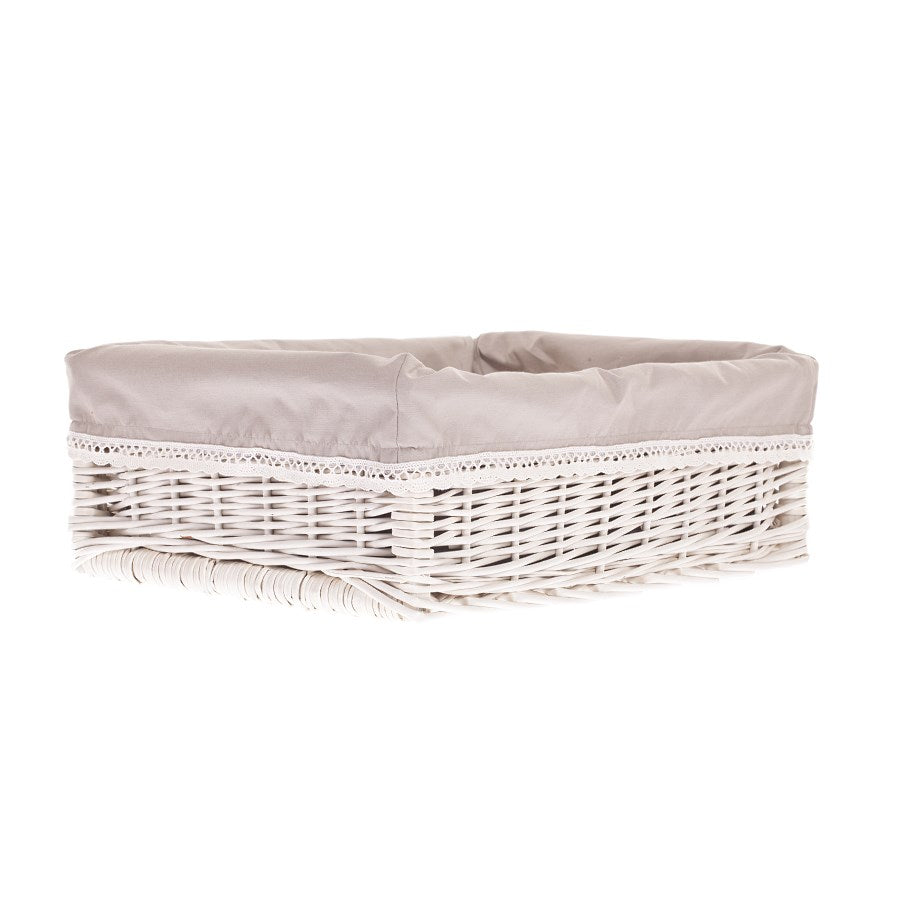 Nova Set van 3 rieten opbergmanden met beige voering