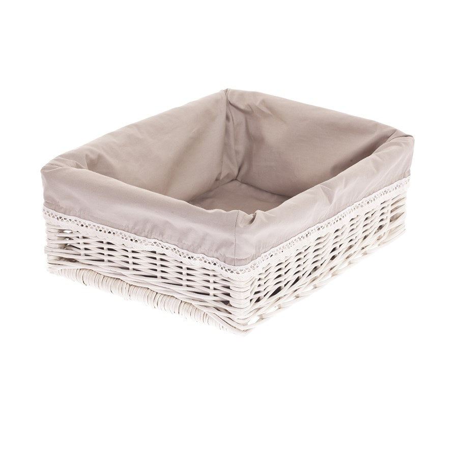 Nova Set van 3 rieten opbergmanden met beige voering