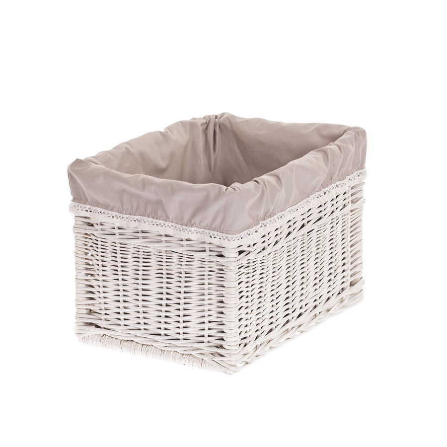 Nova Set van 3 rieten opbergmanden met beige voering