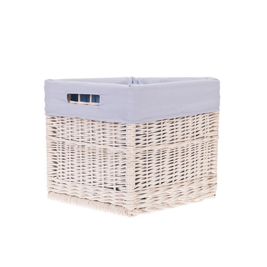 Nova Punottu pajukori säilytykseen, harmaalla reunuksella ja kahvoilla TheWickerStories