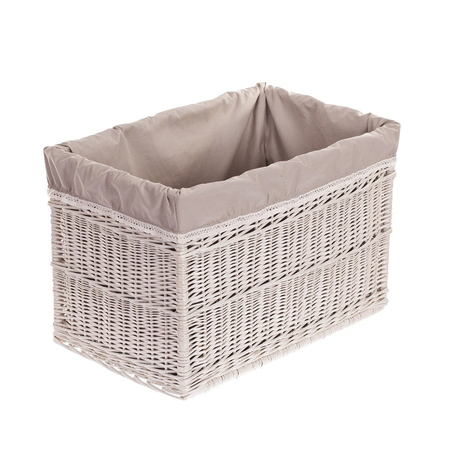 Nova Set van 3 rieten opbergmanden met beige voering