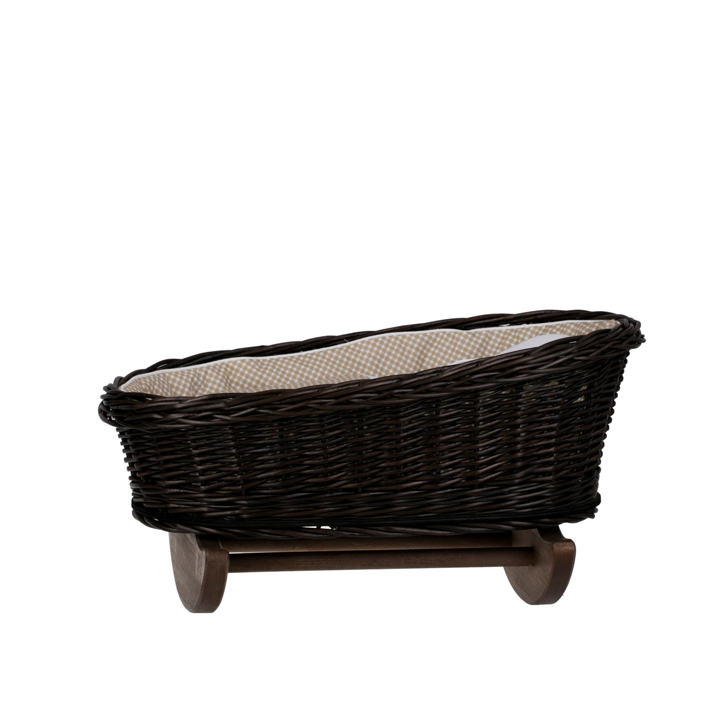 Mimi berceau en osier pour poupées avec doublure beige, oreiller et couette