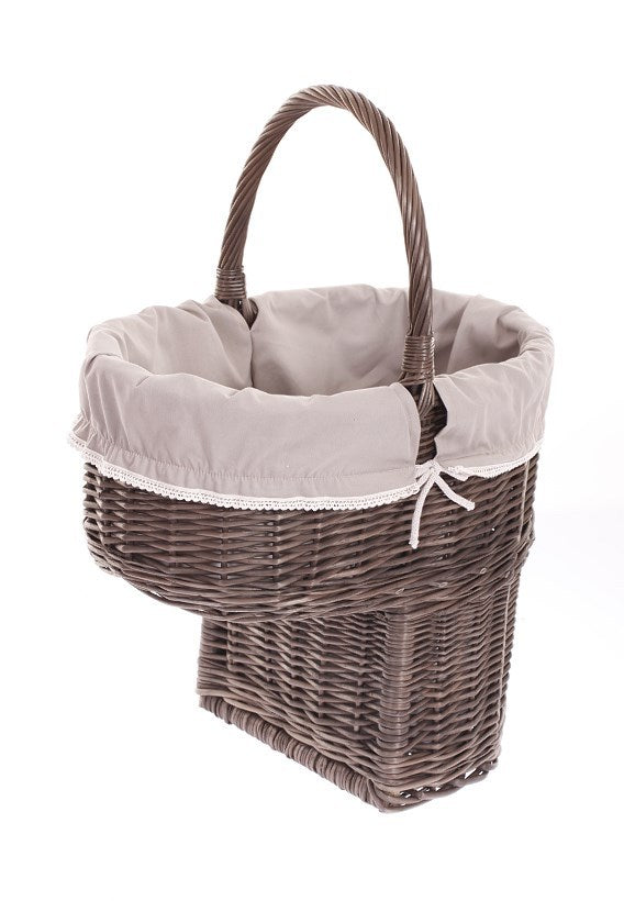 Ovis panier en osier pour escaliers avec doublure beige