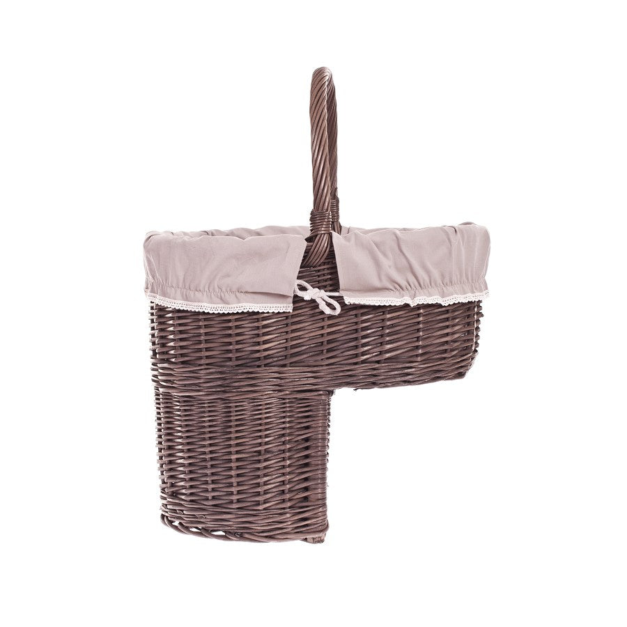 Ovis panier en osier pour escaliers avec doublure beige