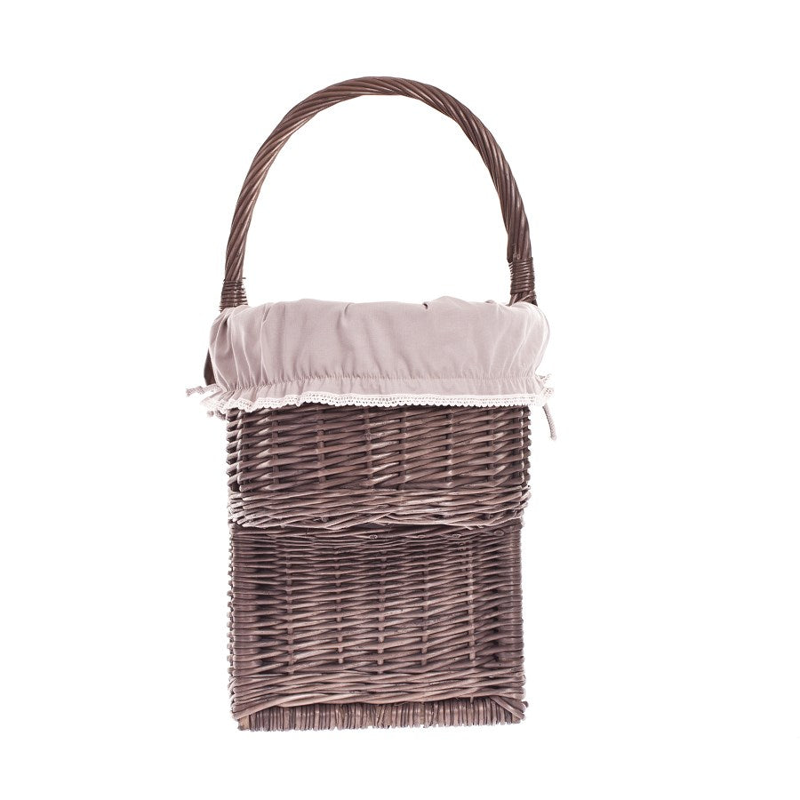 Ovis panier en osier pour escaliers avec doublure beige