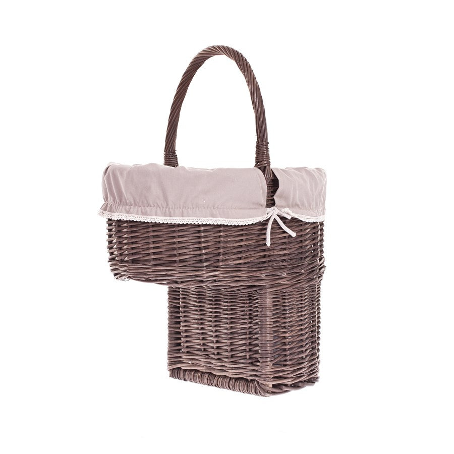Ovis panier en osier pour escaliers avec doublure beige