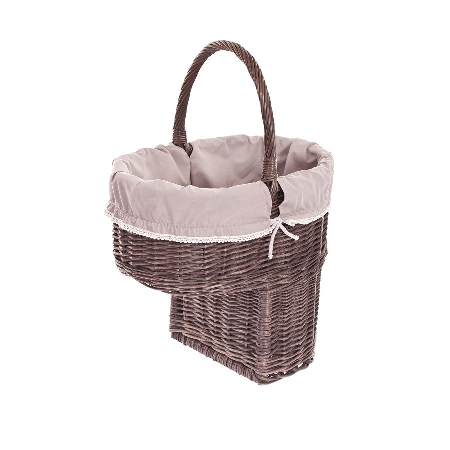 Ovis panier en osier pour escaliers avec doublure beige