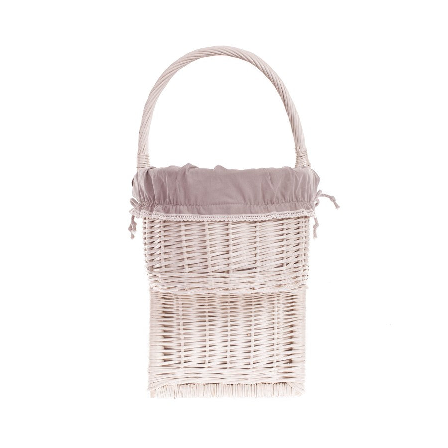 Ovis panier en osier pour escaliers avec doublure beige
