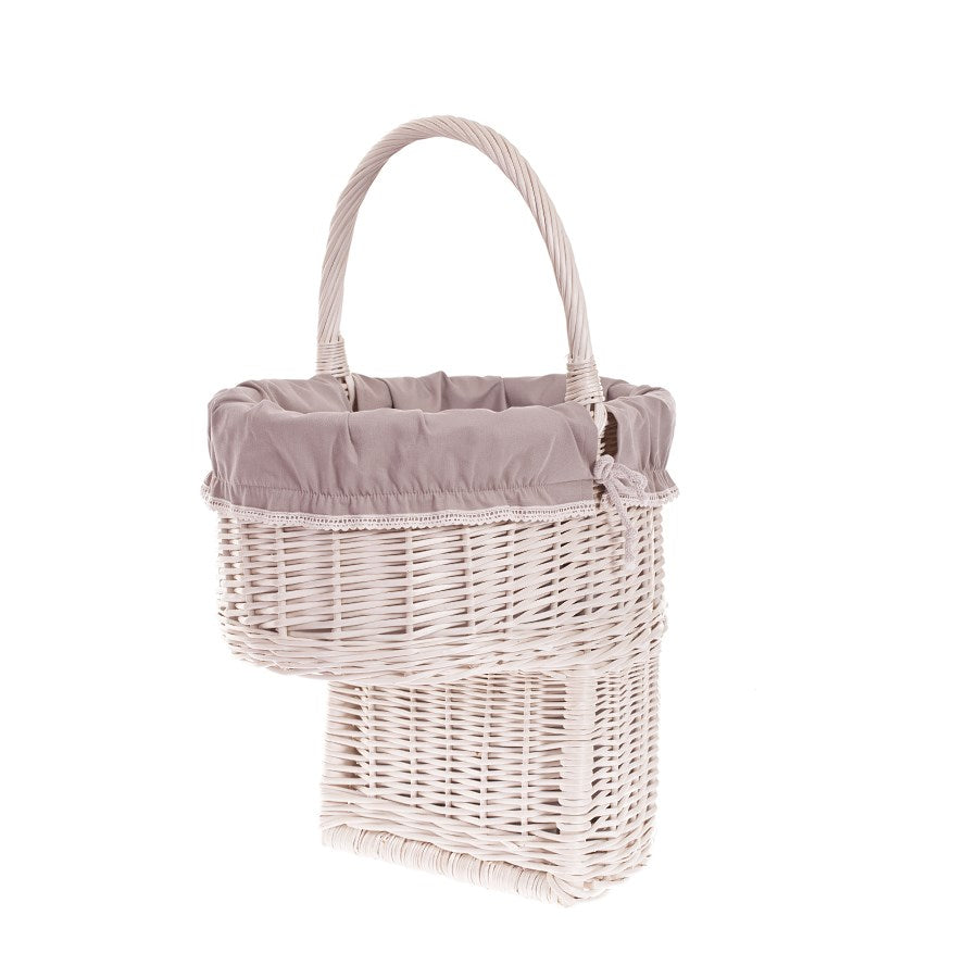 Ovis wicker stair basket with beige lining TheWickerStories