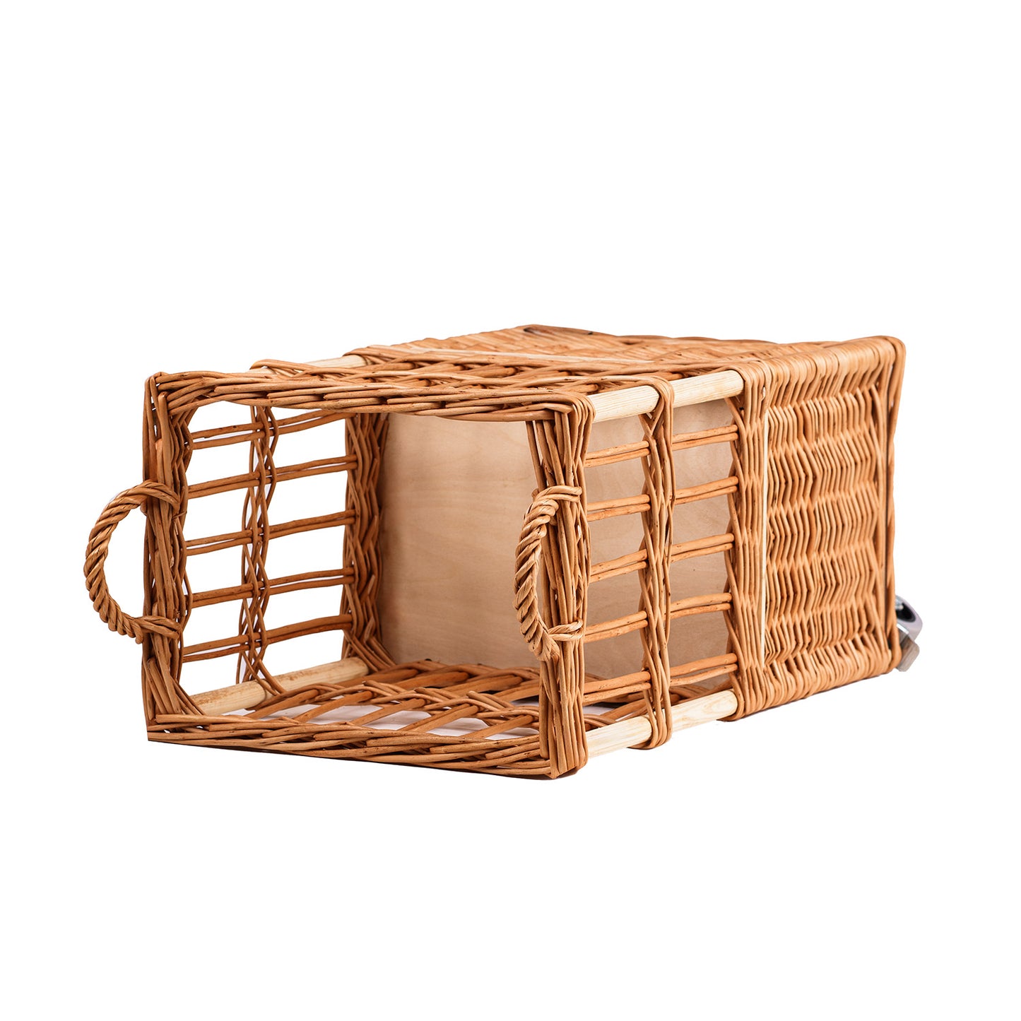 Rinora wicker baguette basket with wheels