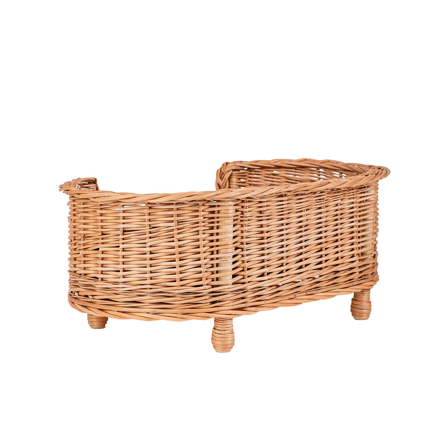 Esoria Rieten honden- en kattenmand met beige kussen