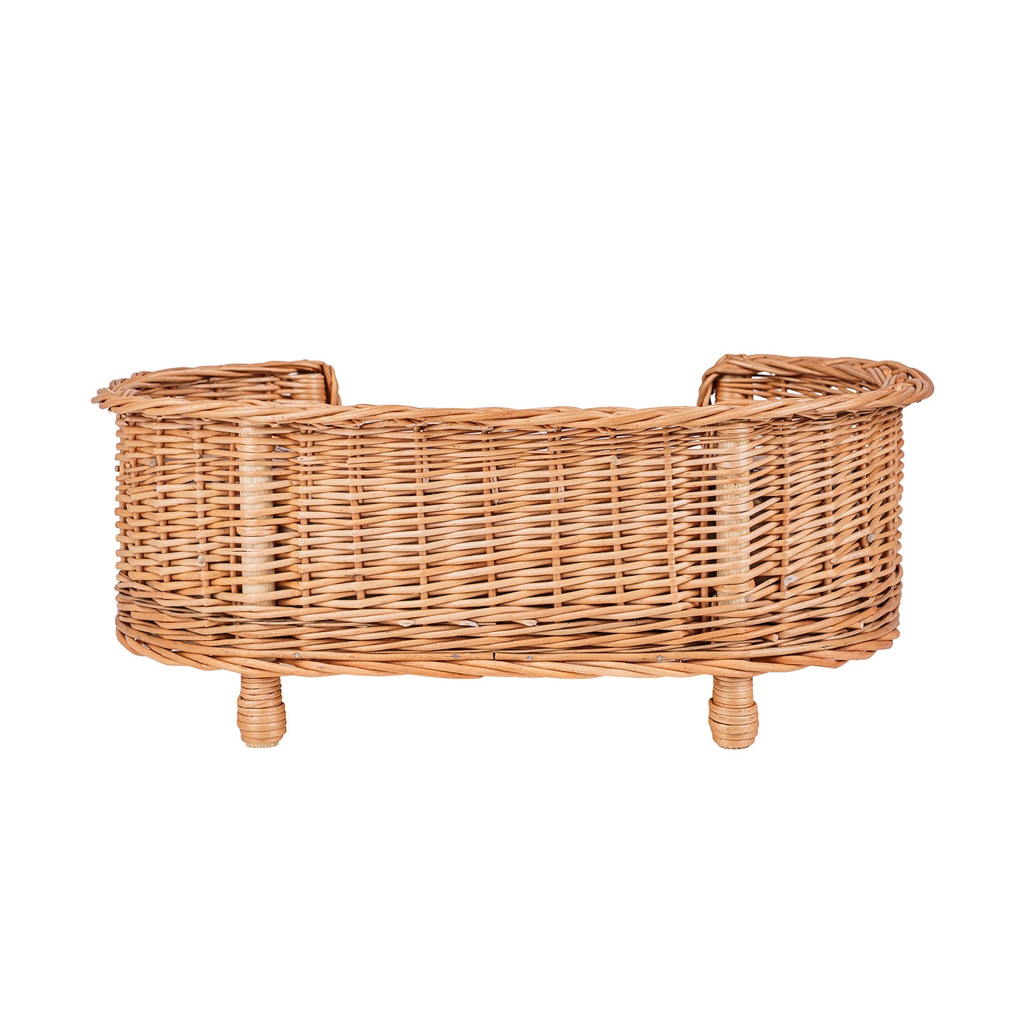 Esoria Rieten honden- en kattenmand met beige kussen