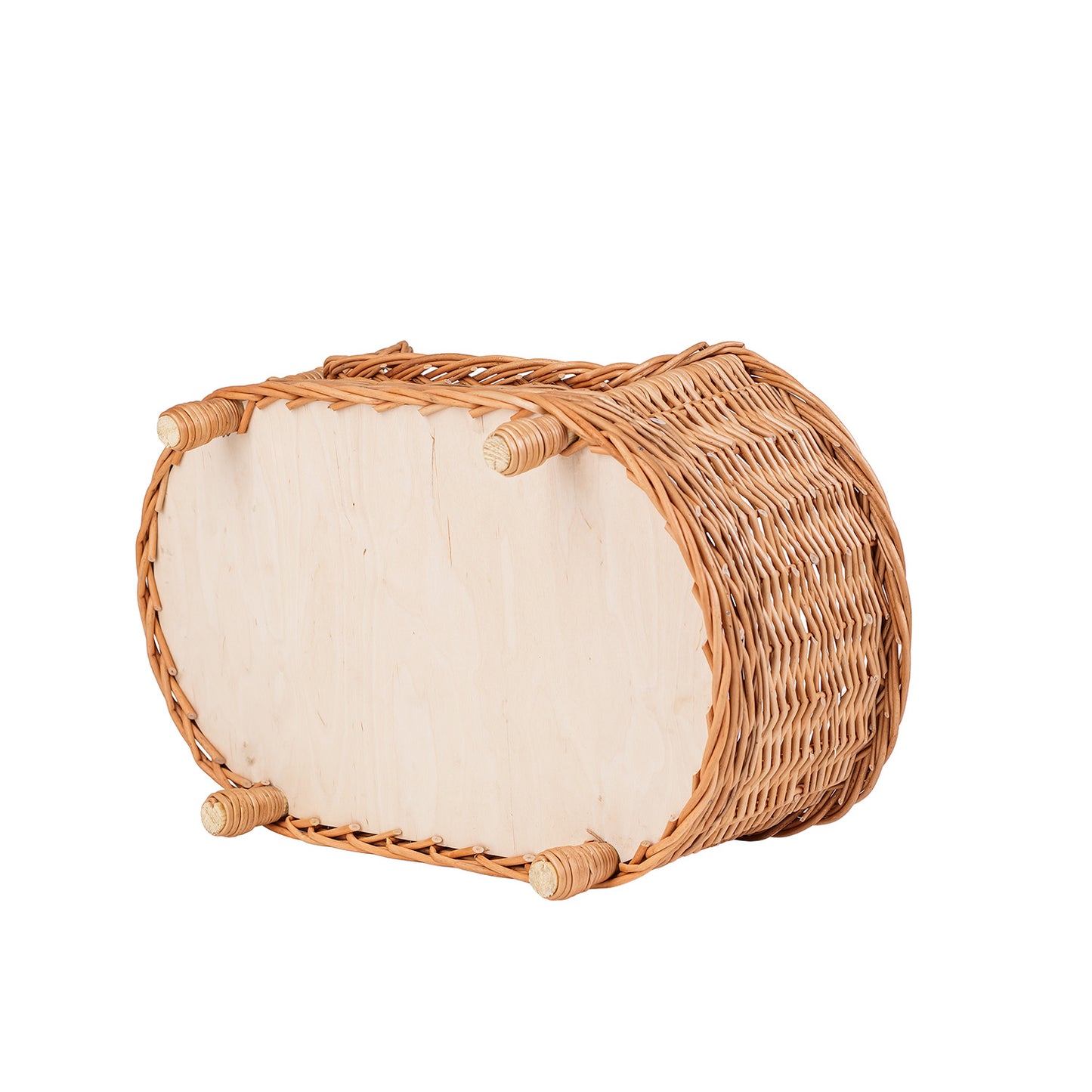 Esoria Rieten honden- en kattenmand met beige kussen
