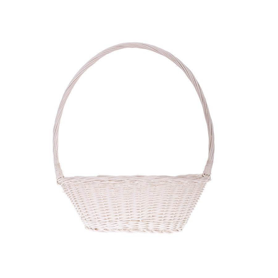 Zisoria ψάθινο καλάθι δώρου για λουλούδια και γλυκά, με ψηλή λαβή TheWickerStories