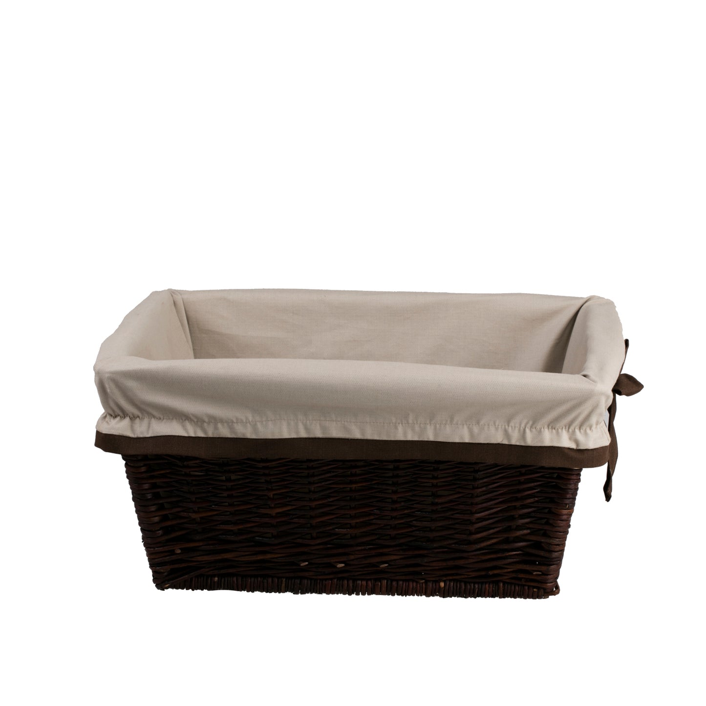 Formelia wicker firewood basket with cream trim and handles